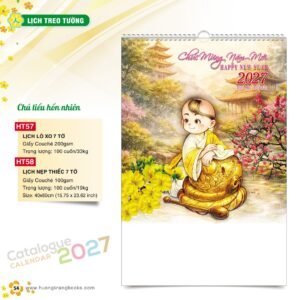 Lịch Treo Tường 2027 HT Mẫu HT57 (40 x 60cm) Cung Cấp Lịch Tết Doanh Nghiệp Hà Nội in logo doanh nghiệp quà tặng Tết tại Quà Tặng Miền Bắc