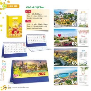 Lịch Để Bàn 2027 HT Mẫu HT61 (24 x 16cm) Cung Cấp Lịch Tết Doanh Nghiệp Hà Nội in logo doanh nghiệp quà tặng Tết tại Quà Tặng Miền Bắc