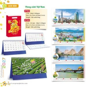 Lịch Để Bàn 2027 HT Mẫu HT63 (24 x 16cm) Cung Cấp Lịch Tết Doanh Nghiệp Hà Nội in logo doanh nghiệp quà tặng Tết tại Quà Tặng Miền Bắc
