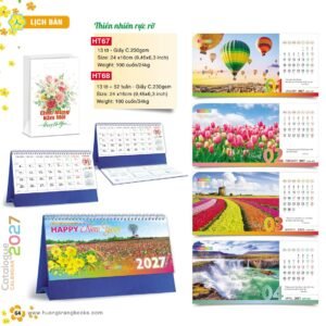 Lịch Để Bàn 2027 HT Mẫu HT67 (24 x 16cm) Cung Cấp Lịch Tết Doanh Nghiệp Hà Nội in logo doanh nghiệp quà tặng Tết tại Quà Tặng Miền Bắc
