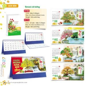 Lịch Để Bàn 2027 HT Mẫu HT69 (24 x 16cm) Cung Cấp Lịch Tết Doanh Nghiệp Hà Nội in logo doanh nghiệp quà tặng Tết tại Quà Tặng Miền Bắc