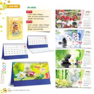 Lịch Để Bàn 2027 HT Mẫu HT71 (24 x 16cm) Cung Cấp Lịch Tết Doanh Nghiệp Hà Nội in logo doanh nghiệp quà tặng Tết tại Quà Tặng Miền Bắc