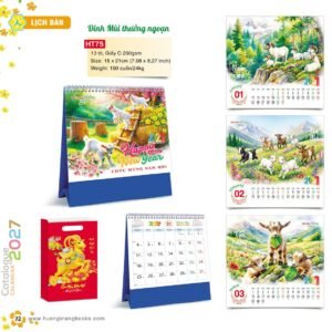 Lịch Để Bàn 2027 HT Mẫu HT75 (18 x 21cm) Cung Cấp Lịch Tết Doanh Nghiệp Hà Nội in logo doanh nghiệp quà tặng Tết tại Quà Tặng Miền Bắc