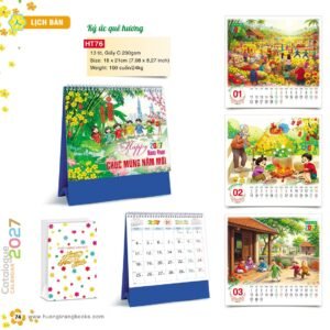 Lịch Để Bàn 2027 HT Mẫu HT76 (18 x 21cm) Cung Cấp Lịch Tết Doanh Nghiệp Hà Nội in logo doanh nghiệp quà tặng Tết tại Quà Tặng Miền Bắc