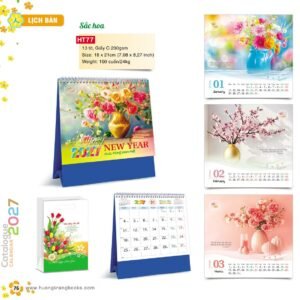 Lịch Để Bàn 2027 HT Mẫu HT77 (18 x 21cm) Cung Cấp Lịch Tết Doanh Nghiệp Hà Nội in logo doanh nghiệp quà tặng Tết tại Quà Tặng Miền Bắc
