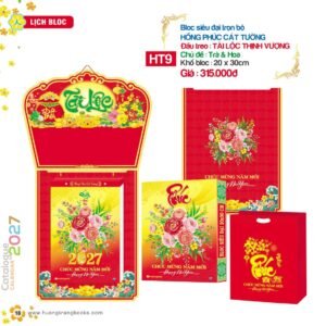 Lịch Bloc Siêu Đại 2027 HT Mẫu HT9 (20 x 30cm) Cung Cấp Lịch Tết Doanh Nghiệp Hà Nội in logo doanh nghiệp quà tặng Tết tại Quà Tặng Miền Bắc