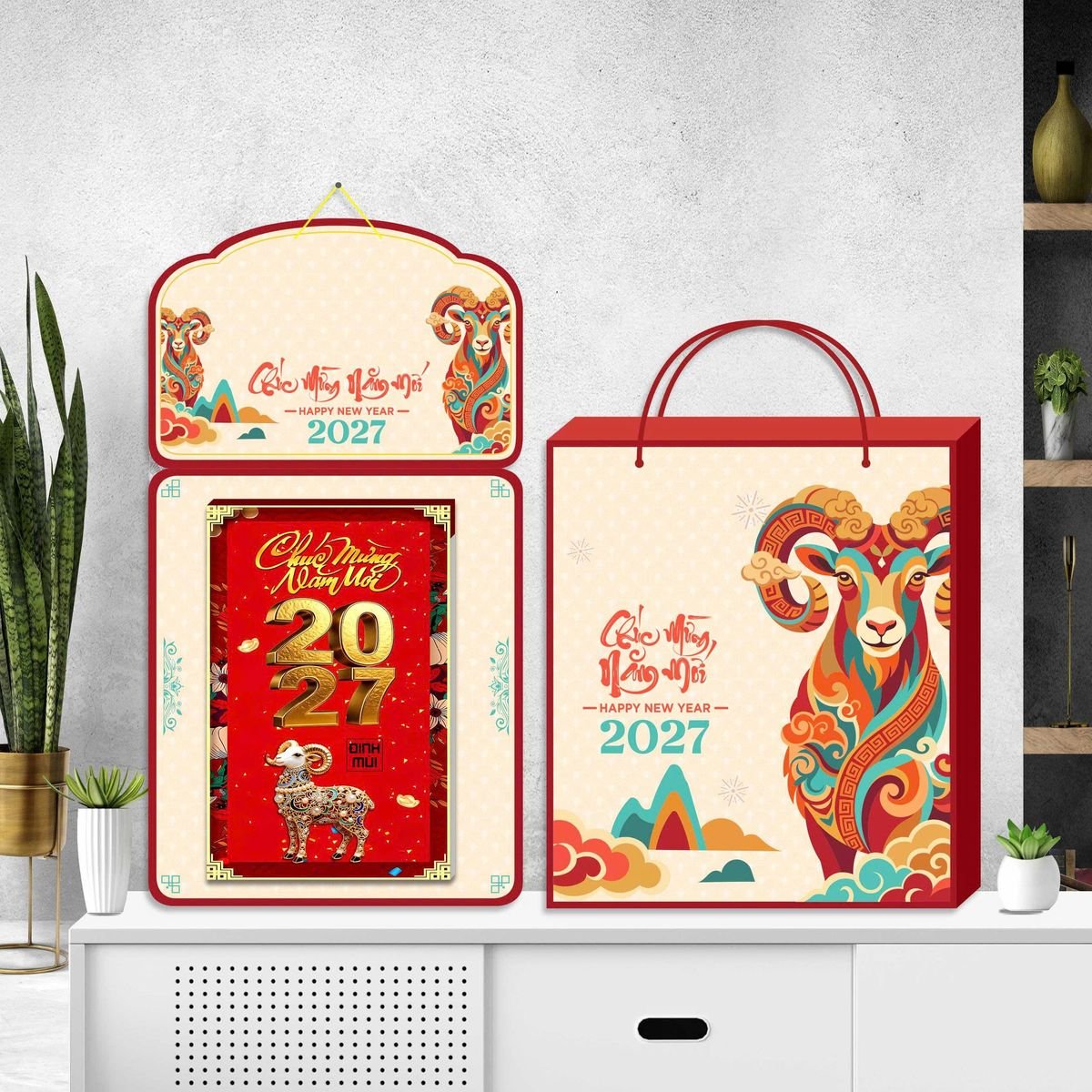 Lịch Khánh Gỗ Lamina 2 Đầu 2027 LM2D_064 - Quà Tặng Miền Bắc