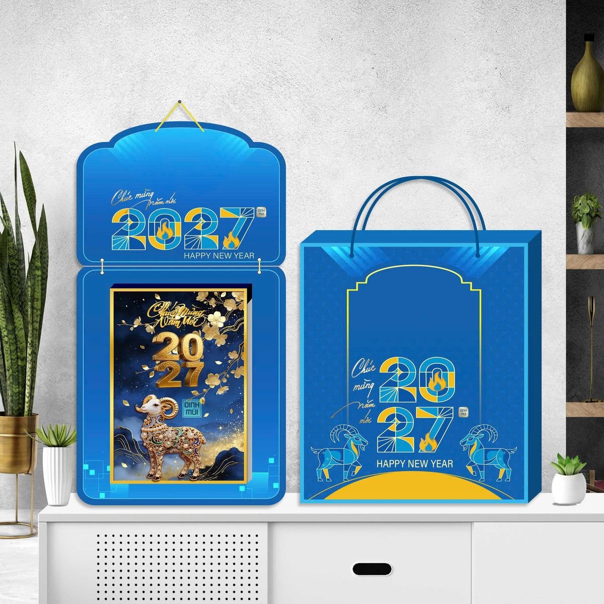 Lịch Khánh Gỗ Lamina 2 Đầu 2027 LM2D_065 - Quà Tặng Miền Bắc