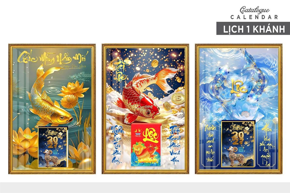 Lịch Gỗ Lamina Cao Cấp 40x60cm 2027 LM406_009 - Quà Tặng Miền Bắc