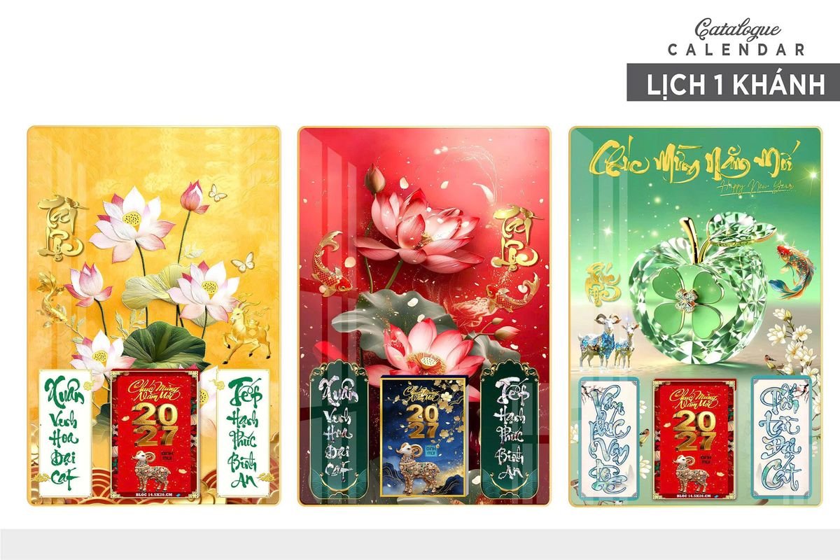 Lịch Gỗ Lamina Cao Cấp 40x60cm 2027 LM406_015 - Quà Tặng Miền Bắc