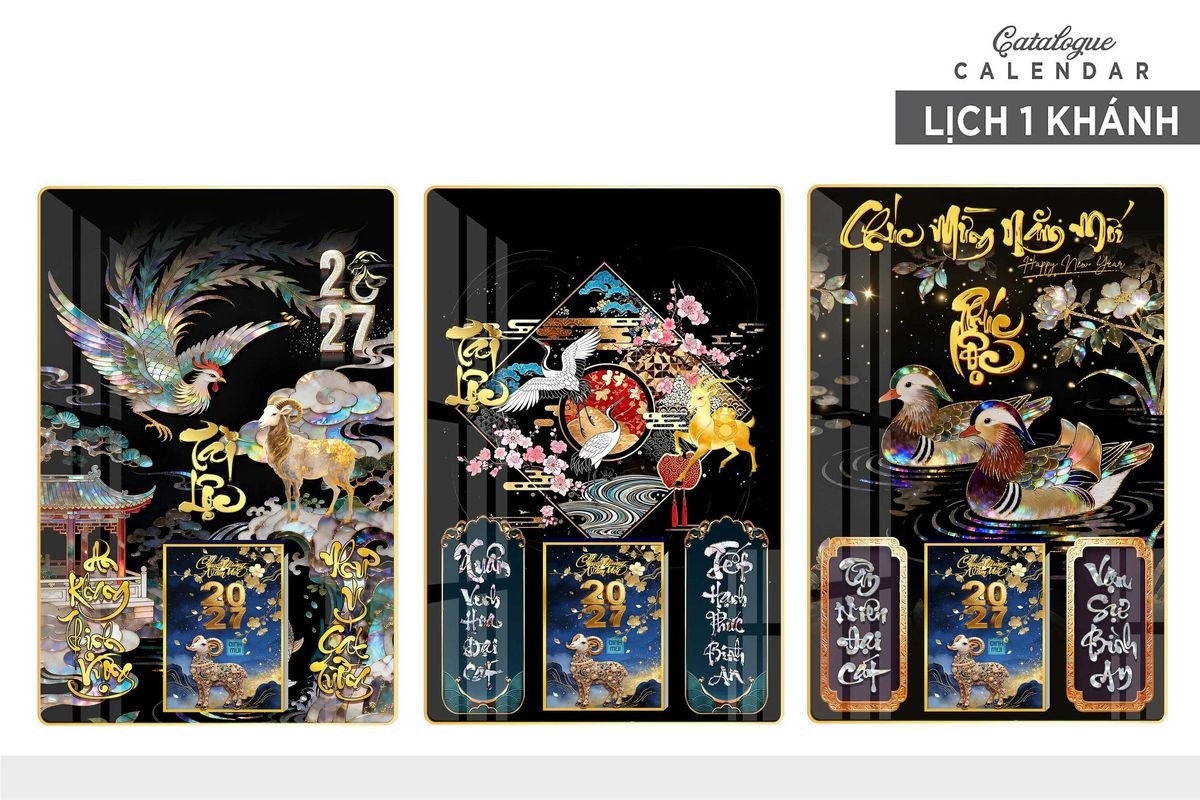 Lịch Gỗ Lamina Cao Cấp 40x60cm 2027 LM406_017 - Quà Tặng Miền Bắc