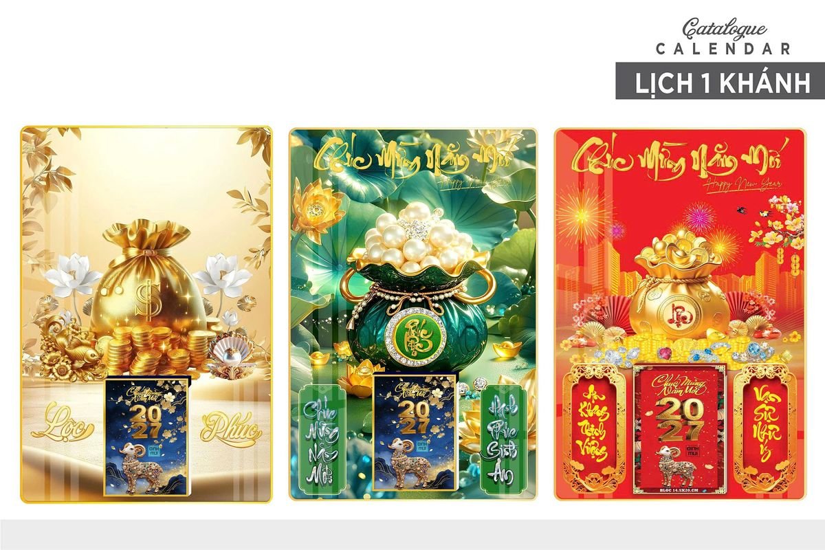 Lịch Gỗ Lamina Cao Cấp 40x60cm 2027 LM406_019 - Quà Tặng Miền Bắc