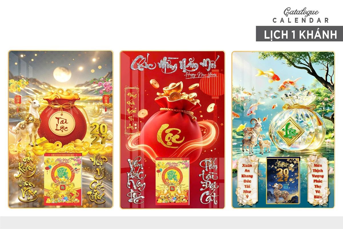 Lịch Gỗ Lamina Cao Cấp 40x60cm 2027 LM406_020 - Quà Tặng Miền Bắc