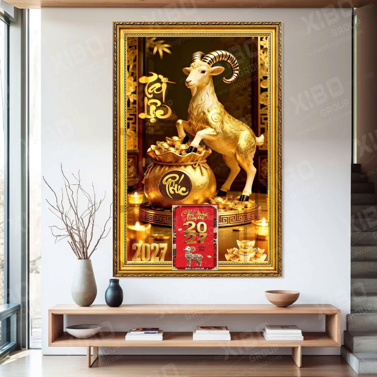 Lịch Gỗ Lamina Cao Cấp 40x60cm 2027 LM406_032 - Quà Tặng Miền Bắc