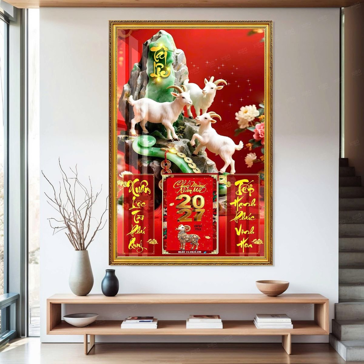 Lịch Gỗ Lamina Cao Cấp 40x60cm 2027 LM406_033 - Quà Tặng Miền Bắc