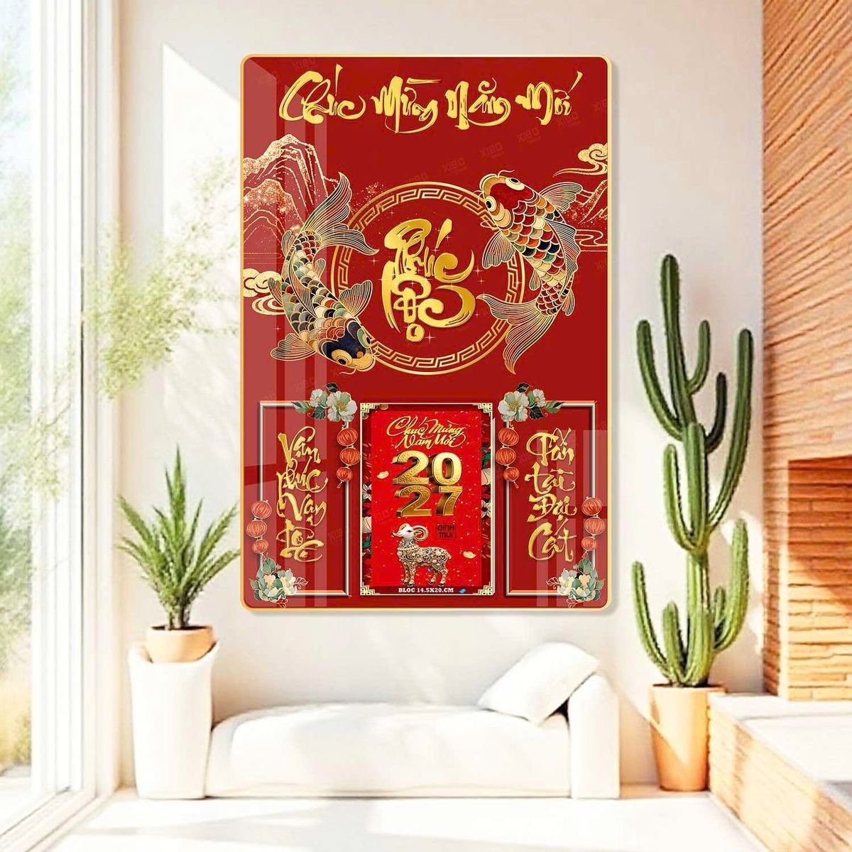 Lịch Gỗ Lamina Cao Cấp 40x60cm 2027 LM406_034 - Quà Tặng Miền Bắc