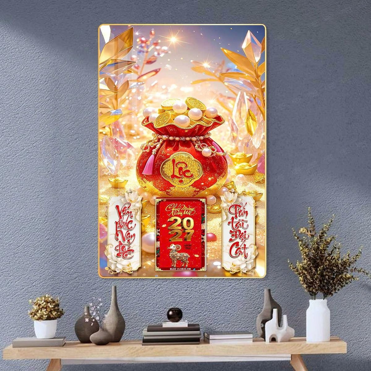 Lịch Gỗ Lamina Cao Cấp 40x60cm 2027 LM406_038 - Quà Tặng Miền Bắc