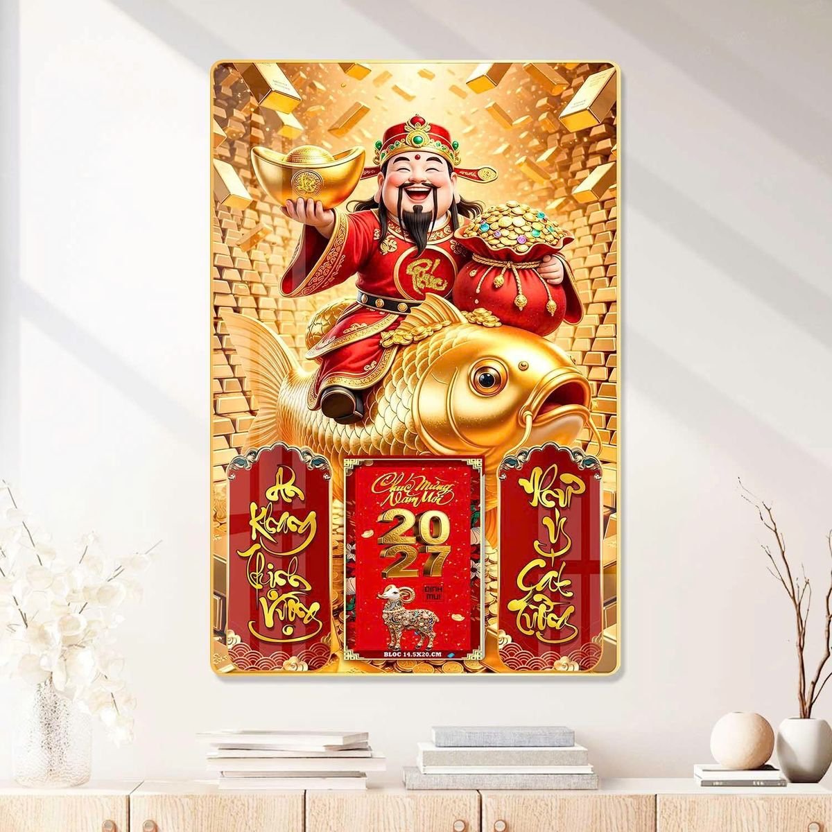 Lịch Gỗ Lamina Cao Cấp 40x60cm 2027 LM406_079 - Quà Tặng Miền Bắc