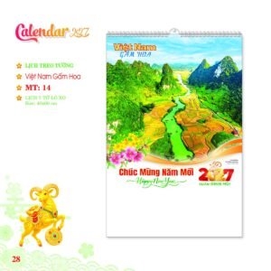 Lịch Treo Tường Lò Xo 2027 MT Mẫu MT14 (40 x 60cm) Cung Cấp Lịch Tết Doanh Nghiệp Hà Nội in logo doanh nghiệp quà tặng Tết tại Quà Tặng Miền Bắc