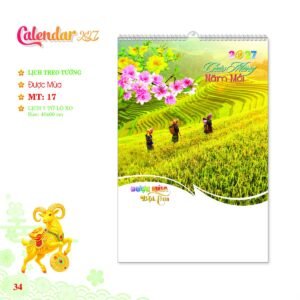 Lịch Treo Tường Lò Xo 2027 MT Mẫu MT17 (40 x 60cm) Cung Cấp Lịch Tết Doanh Nghiệp Hà Nội in logo doanh nghiệp quà tặng Tết tại Quà Tặng Miền Bắc