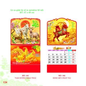 Lịch Treo Tường Lò Xo 2027 MT Mẫu MT181 (37 x 68cm) Cung Cấp Lịch Tết Doanh Nghiệp Hà Nội in logo doanh nghiệp quà tặng Tết tại Quà Tặng Miền Bắc