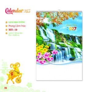 Lịch Treo Tường Lò Xo 2027 MT Mẫu MT19 (40 x 60 cm) Cung Cấp Lịch Tết Doanh Nghiệp Hà Nội in logo doanh nghiệp quà tặng Tết tại Quà Tặng Miền Bắc