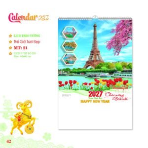 Lịch Treo Tường Lò Xo 2027 MT Mẫu MT21 (40 x 60 cm) Cung Cấp Lịch Tết Doanh Nghiệp Hà Nội in logo doanh nghiệp quà tặng Tết tại Quà Tặng Miền Bắc