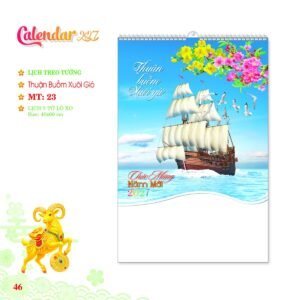 Lịch Treo Tường Lò Xo 2027 MT Mẫu MT23 - Thuận Buồm Xuôi Gió (40 x 60cm) Cung Cấp Lịch Tết Doanh Nghiệp Hà Nội in logo doanh nghiệp quà tặng Tết tại Quà Tặng Miền Bắc