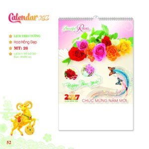 Lịch Treo Tường Lò Xo 2027 MT Mẫu MT26 (40 x 60cm) Cung Cấp Lịch Tết Doanh Nghiệp Hà Nội in logo doanh nghiệp quà tặng Tết tại Quà Tặng Miền Bắc