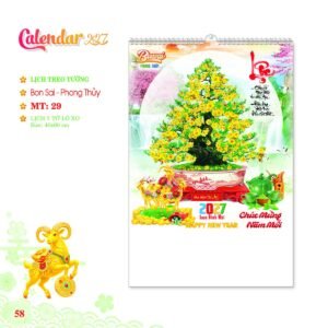 Lịch Treo Tường Lò Xo 2027 MT Mẫu MT29 (40 x 60cm) Cung Cấp Lịch Tết Doanh Nghiệp Hà Nội in logo doanh nghiệp quà tặng Tết tại Quà Tặng Miền Bắc
