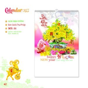 Lịch Treo Tường Lò Xo 2027 MT Mẫu MT31 (40 x 60cm) Cung Cấp Lịch Tết Doanh Nghiệp Hà Nội in logo doanh nghiệp quà tặng Tết tại Quà Tặng Miền Bắc