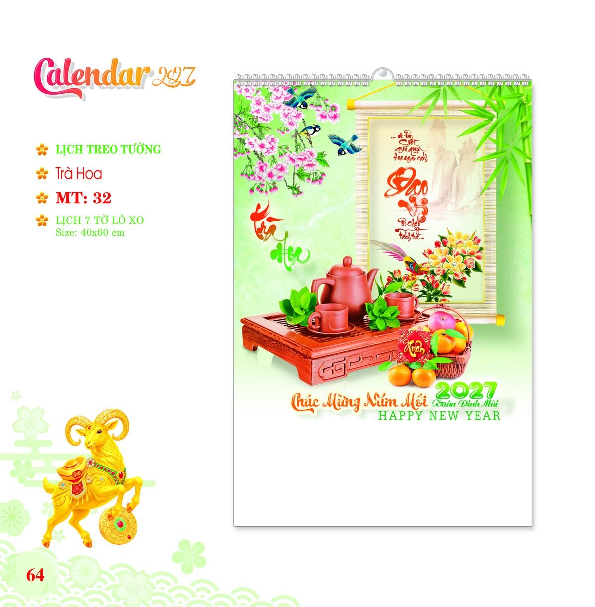 Lịch Treo Tường Lò Xo 2027 MT Mẫu MT32 (40 x 60cm) Cung Cấp Lịch Tết Doanh Nghiệp Hà Nội Lịch Treo Tường Lò Xo 2027 MT Mẫu MT32 (40 x 60cm) Cung Cấp Lịch Tết Doanh Nghiệp Hà Nội in logo doanh nghiệp quà tặng Tết tại Quà Tặng Miền Bắc