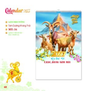 Lịch Treo Tường Lò Xo 2027 MT Mẫu MT34 (40 x 60cm) Cung Cấp Lịch Tết Doanh Nghiệp Hà Nội in logo doanh nghiệp quà tặng Tết tại Quà Tặng Miền Bắc