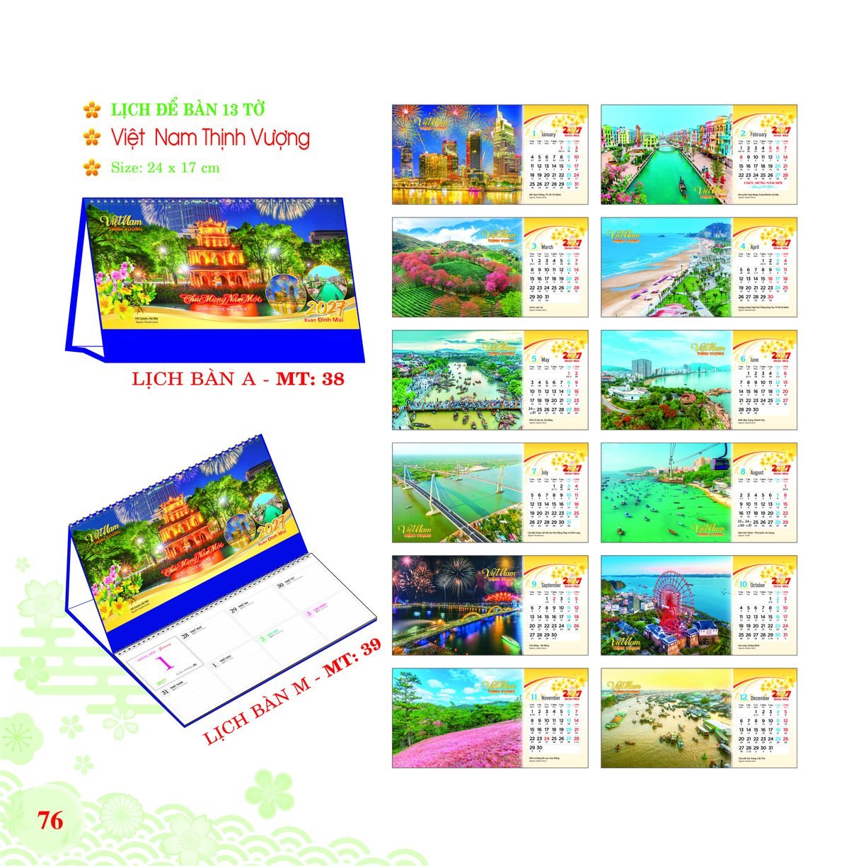 Lịch Để Bàn 2027 MT Mẫu MT39 (24 x 17cm) Cung Cấp Lịch Tết Doanh Nghiệp Hà Nội Lịch Để Bàn 2027 MT Mẫu MT39 (24 x 17cm) Cung Cấp Lịch Tết Doanh Nghiệp Hà Nội in logo doanh nghiệp quà tặng Tết tại Quà Tặng Miền Bắc