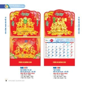 Lịch Treo Tường Lò Xo 2027 NB Mẫu NB187D (37 x 68cm) Cung Cấp Lịch Tết Doanh Nghiệp Hà Nội in logo doanh nghiệp quà tặng Tết tại Quà Tặng Miền Bắc
