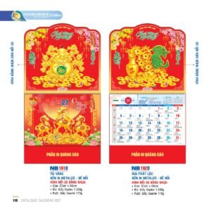 Lịch Treo Tường Lò Xo 2027 NB Mẫu NB192D (37 x 68cm) Cung Cấp Lịch Tết Doanh Nghiệp Hà Nội in logo doanh nghiệp quà tặng Tết tại Quà Tặng Miền Bắc