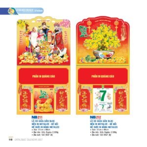 Lịch Treo Tường Lò Xo 2027 NB Mẫu NB211 (37 x 68cm) Cung Cấp Lịch Tết Doanh Nghiệp Hà Nội in logo doanh nghiệp quà tặng Tết tại Quà Tặng Miền Bắc