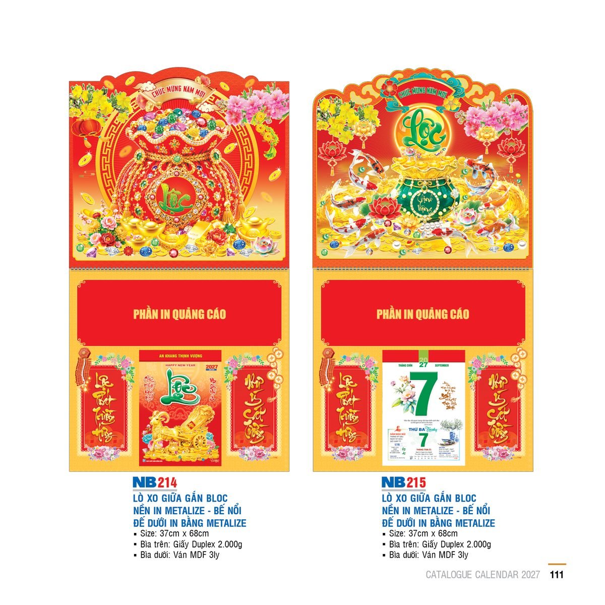Lịch Treo Tường Lò Xo 2027 NB Mẫu NB214 (40 x 60 cm) Cung Cấp Lịch Tết Doanh Nghiệp Hà Nội Lịch Treo Tường Lò Xo 2027 NB Mẫu NB214 (40 x 60 cm) Cung Cấp Lịch Tết Doanh Nghiệp Hà Nội in logo doanh nghiệp quà tặng Tết tại Quà Tặng Miền Bắc