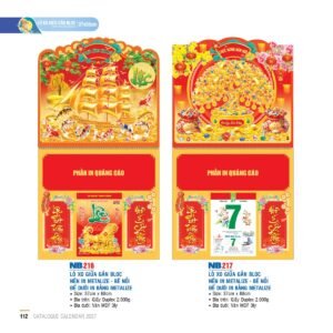 Lịch Treo Tường Lò Xo 2027 NB Mẫu NB217 (37 x 68cm) Cung Cấp Lịch Tết Doanh Nghiệp Hà Nội in logo doanh nghiệp quà tặng Tết tại Quà Tặng Miền Bắc