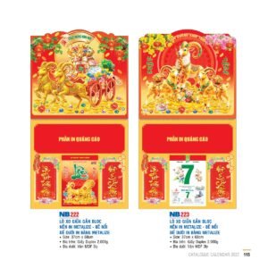 Lịch Treo Tường Lò Xo 2027 NB Mẫu NB222 (40 x 60 cm) Cung Cấp Lịch Tết Doanh Nghiệp Hà Nội in logo doanh nghiệp quà tặng Tết tại Quà Tặng Miền Bắc