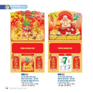 Lịch Treo Tường Lò Xo 2027 NB Mẫu NB225 (37 x 68cm) Cung Cấp Lịch Tết Doanh Nghiệp Hà Nội in logo doanh nghiệp quà tặng Tết tại Quà Tặng Miền Bắc