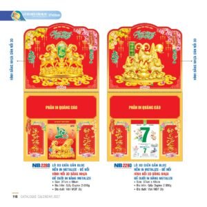Lịch Treo Tường Lò Xo 2027 NB Mẫu NB229D (37 x 68cm) Cung Cấp Lịch Tết Doanh Nghiệp Hà Nội in logo doanh nghiệp quà tặng Tết tại Quà Tặng Miền Bắc