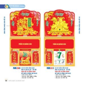 Lịch Treo Tường Lò Xo 2027 NB Mẫu NB240D (37 x 68cm) Cung Cấp Lịch Tết Doanh Nghiệp Hà Nội in logo doanh nghiệp quà tặng Tết tại Quà Tặng Miền Bắc