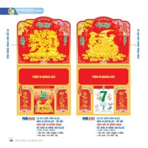 Lịch Treo Tường Lò Xo 2027 NB Mẫu NB244C (37 x 68cm) Cung Cấp Lịch Tết Doanh Nghiệp Hà Nội in logo doanh nghiệp quà tặng Tết tại Quà Tặng Miền Bắc