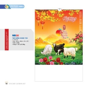 Lịch Treo Tường Lò Xo 2027 NB Mẫu NB252 (16 x 25 cm) Cung Cấp Lịch Tết Doanh Nghiệp Hà Nội in logo doanh nghiệp quà tặng Tết tại Quà Tặng Miền Bắc