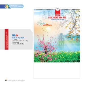 Lịch Treo Tường Lò Xo 2027 NB Mẫu NB254 (40 x 60 cm) Cung Cấp Lịch Tết Doanh Nghiệp Hà Nội in logo doanh nghiệp quà tặng Tết tại Quà Tặng Miền Bắc