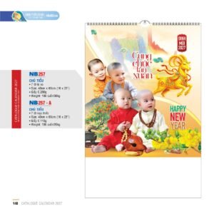 Lịch Treo Tường Lò Xo 2027 NB Mẫu NB257A (40 x 60cm) Cung Cấp Lịch Tết Doanh Nghiệp Hà Nội in logo doanh nghiệp quà tặng Tết tại Quà Tặng Miền Bắc