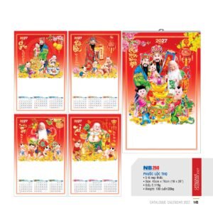 Lịch Treo Tường Nẹp Thiếc 2027 NB Mẫu NB260 (18 x 28 cm) Cung Cấp Lịch Tết Doanh Nghiệp Hà Nội in logo doanh nghiệp quà tặng Tết tại Quà Tặng Miền Bắc