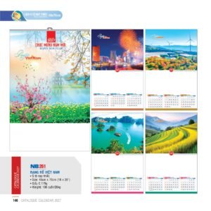 Lịch Treo Tường Nẹp Thiếc 2027 NB Mẫu NB261 (45 x 70cm) Cung Cấp Lịch Tết Doanh Nghiệp Hà Nội in logo doanh nghiệp quà tặng Tết tại Quà Tặng Miền Bắc