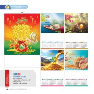 Lịch Treo Tường Nẹp Thiếc 2027 NB Mẫu NB263 (45 x 70 cm) Cung Cấp Lịch Tết Doanh Nghiệp Hà Nội in logo doanh nghiệp quà tặng Tết tại Quà Tặng Miền Bắc